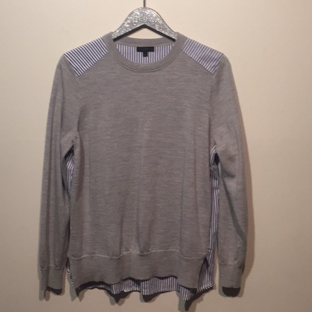 J. Crew Mixed Media Long Sleeve Sweater Top XL